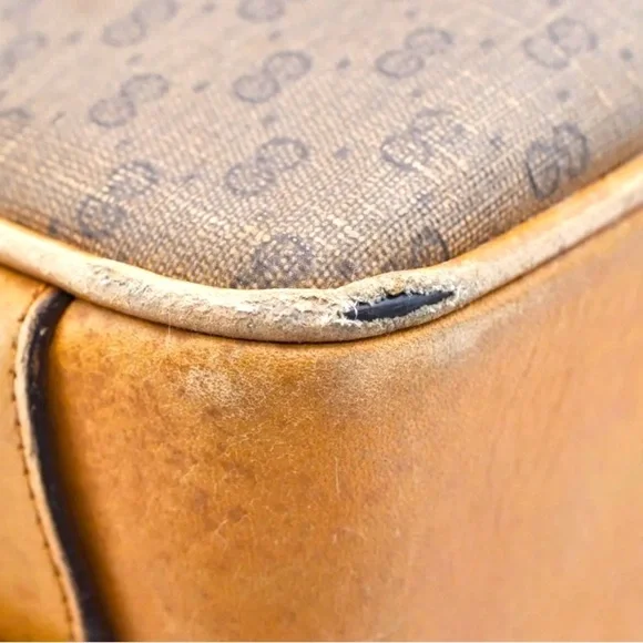 GUCCI Micro GG Vintage PVC Leather Shoulder Hand Tote Bag Brown​​​ - Picture 4 of 16